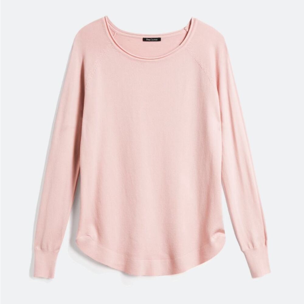 Pink Clover XL Valencia Pink‎ Curved Hem Sweater